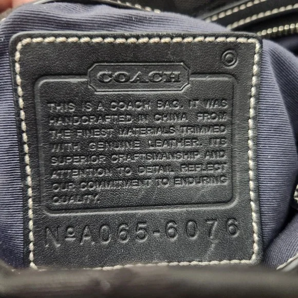 Vintage Coach Monogram Hobo Shoulder Bag Y2K Bucket Black Leather